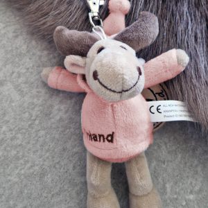Sleeping deer backpack decoration, pink