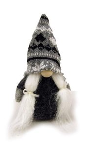 ELFN GIRL, GREY PATTERNED HAT 14 CM