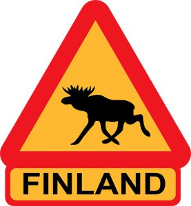 DEER WARNING STICKER FINLAND