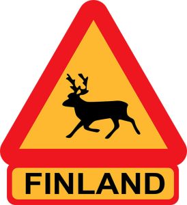 REINDEER WARNING STICKER FINLAND