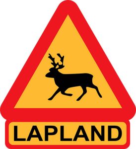 REINDEER WARNING STICKER LAPLAND