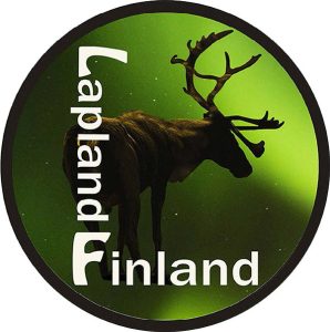 STICKER, ROUND, REINDEER, LAPLAND / FINLAND, 7 CM