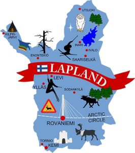 STICKER, MAP OF LAPLAND, 5x6.5 CM