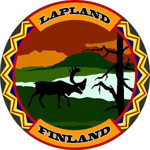 STICKER LAPLAND + REINDEER round (COLORFUL)