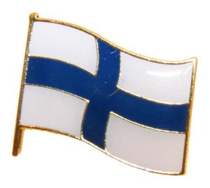 FINNISH FLAG PIN, WITH 1 FLAG