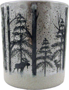 TEALIGHT HOLDER, DEER, SILVER 8 CM