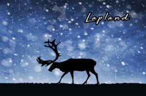 MAGNET, REINDEER, WINTER EVENING, 8x5.5 CM