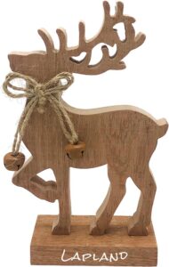 WOODEN ORNAMENT REINDEER + LAPLAND 11X19 CM