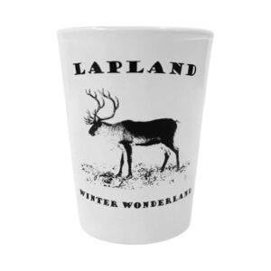REINDEER SHOT GLASS, WHITE WINTER WONDERLAND