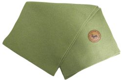 SCARF, GREEN+LEATHER PATCH REINDEER/LAPLAND