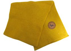 SCARF, YELLOW+LEATHER SCARF REINDEER/LAPLAND