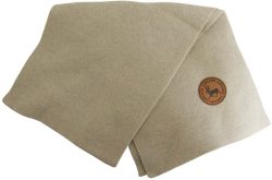 NECK SCARF, BEIGE+LEATHER PATCH REINDEER/LAPLAND