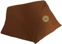 NECK SCARF, BROWN + LEATHER PATCH REINDEER/LAPLAND