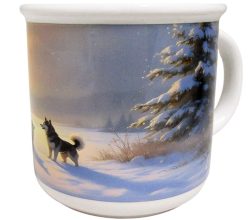 MUG + PACKAGING, HUSKY IN WINTER, LARGE 9.7 cm
