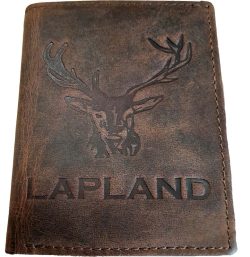 LEATHER WALLET WITH ZIPPER REINDEER + LAPLAND