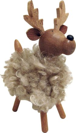 FLUFFY REINDEER 10X15 CM, GREY