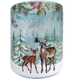 TEALIGHT HOLDER, REINDEER, ICE BLUE 10 CM