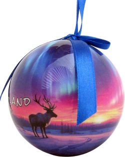 CHRISTMAS BAUBLE, AURORA REINDEER LAPLAND/FINLAND