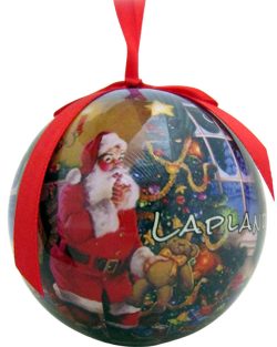 CHRISTMAS BAUBLE, SANTA CLAUS AND TREE LAPLAND/FINLAND