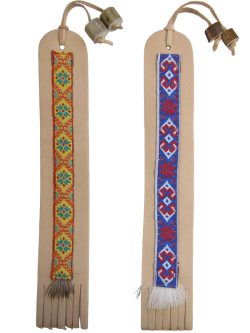 BOOKMARK, LEATHER RIBBON / REINDEER BONE