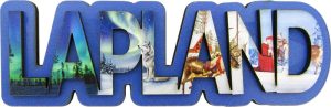 WOODEN MAGNET, LAPLAND, BLUE BASE
