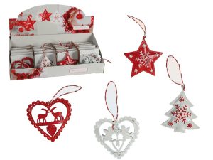 FIR TREE DECOR METAL 'HEART/STAR/TREE'