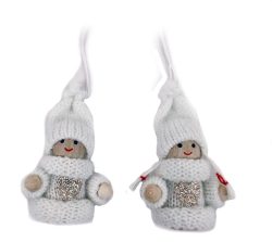HANGING ELFS, 7 CM, 2 SINGLE. WHITE