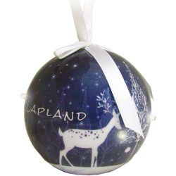 JOULUPALLO, PORO SINI/VALKOINEN + LED-VALOT LAPLAND/FINLAND