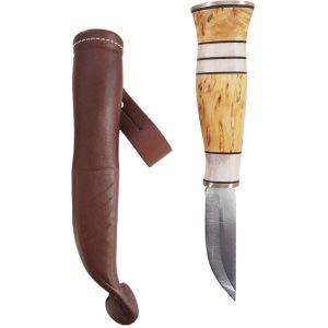 LAPPISH KNIFE, 7.7 CM, BONE / VISA, STAINLESS SILVER FITTINGS