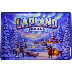 MAGNET, CHRISTMAS VILLAGE/NORTHERN LIGHTS/REINDEERS
