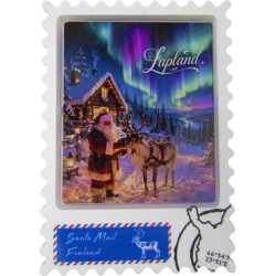 MAGNET, POSTAGE STAMP, SANTA & REINDEER